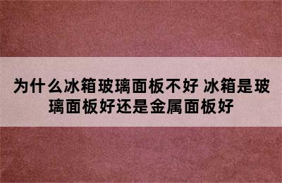 为什么冰箱玻璃面板不好 冰箱是玻璃面板好还是金属面板好